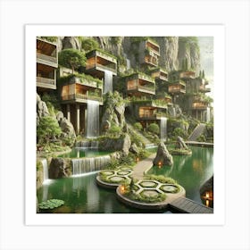 Cascade Sovereignty Residential Terraces And Grottos Art Print