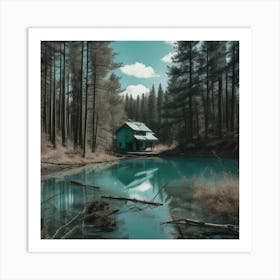 Lake In The Forest 3 Art Print
