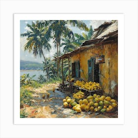 Coconuts On The Beach Art Print