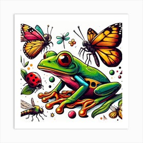 Frog Street Art 20 Art Print