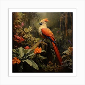 Parrot In The Jungle Art Print