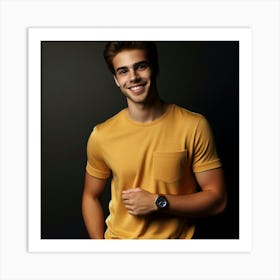 Portrait Of A Young Man Smiling 1 Art Print