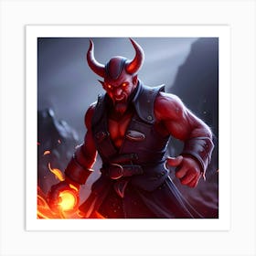 Devil In Flames 2 Art Print