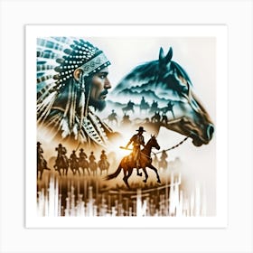 Legend Of Lonesome Dove Cowboys And Indians Art Print