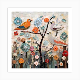 Bird In A Tree X7 With Acc Effect Art Print