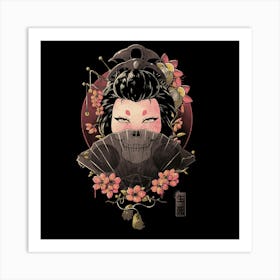 Death and Mystery - Skull Dark Geisha Gift Art Print