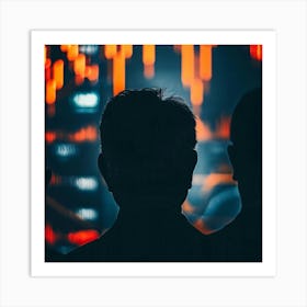 Silhouette Of Businessmen 2 Art Print