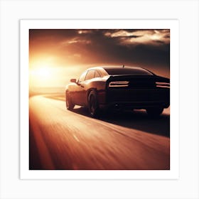 Dodge Charger At Sunset 1 Art Print