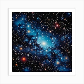 Abstract Illustration Showcasing The Rich Tapestry Of Cosmos With Contrasting Patterns Of Bright Fl (2) 1 Art Print