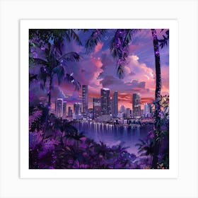 Sunset In Miami 4 Art Print