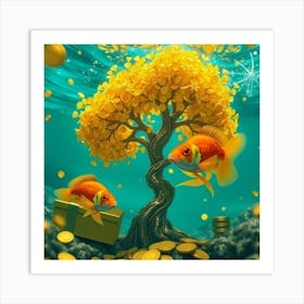 Goldfish Tree 2 Art Print