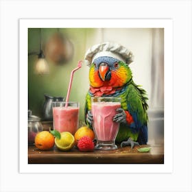 Chef Parrot 2 Art Print