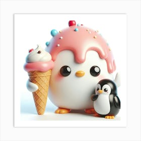 Ice Cream Penguin 6 Art Print