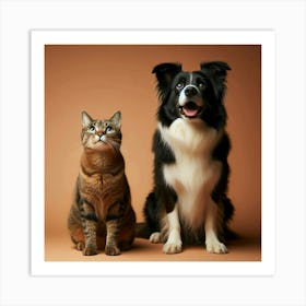 Portrait Of A Dog And Cat 4 Art Print