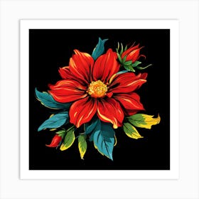 Russian Flower Art Print