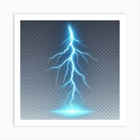 Lightning Bolt Isolated On Transparent Background 1 Art Print