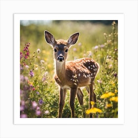 Fawn In A Meadow Art Print