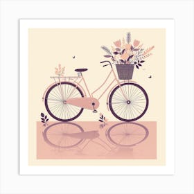 Vintage Bicycle With Flowers Art Print