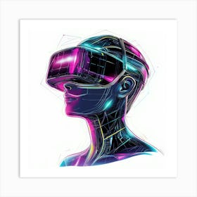 Vr Headset.Generated AI. Wall Art Print 16 Art Print