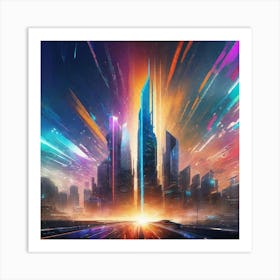 Futuristic City 87 Art Print