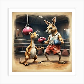 Boxing Kangaroo 3 Art Print