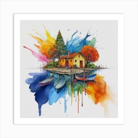 Stunning watercolor landscapes 3 Art Print