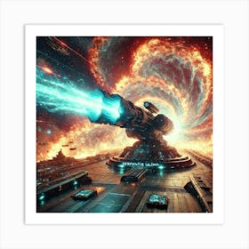 A Sci Fi Scene Serpentis Ultima Cannon Corrosive Wave Art Print