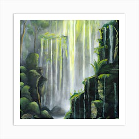 Waterfall Painting Art Print