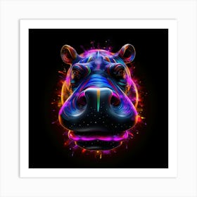 Neon Hippo 1 Poster