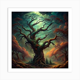 Twisted Tree In A Forest 1 Art Print