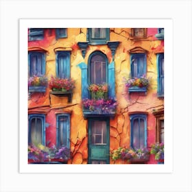 Colorful House Painting Art Print