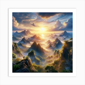 Sunrise Over The Mountains 5 Art Print