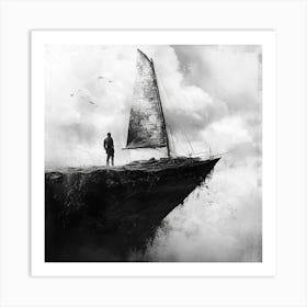 Sailboat On A Cliff Art Print