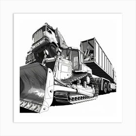 Bulldozers Art Print