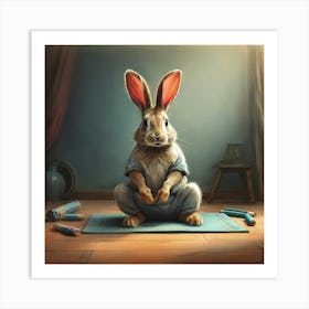 Rabbit In Yoga Pose 1 Art Print