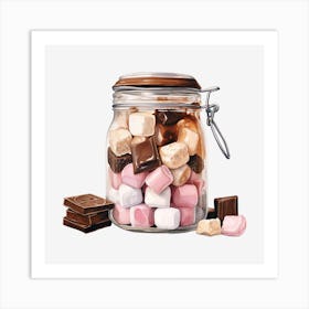 Jar Of Marshmallows 4 Art Print