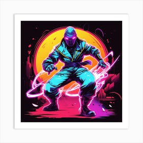 Neon Ninja Art Print