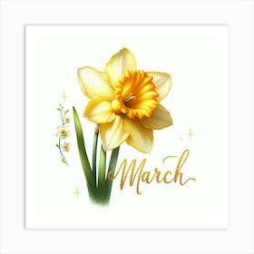 Daffodil - March Birth Flower 1 Art Print