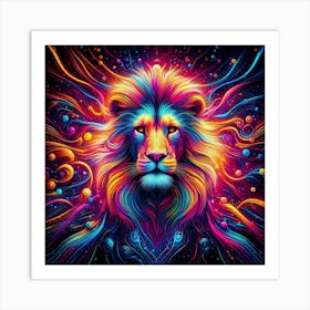 Psychedelic Lion 1 Art Print