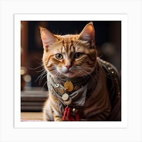 Cat In A Bandana Art Print