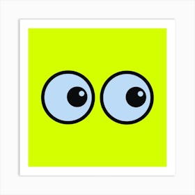 I See You Eyes Lime Green Art Print