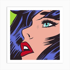 Girl Cartoon 70s Pop Art Art Print
