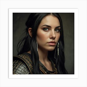 Portrait Of A Warrior Woman Art Print