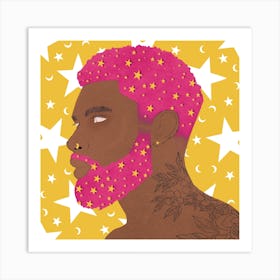 Orion Pink Square Art Print
