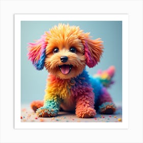 Rainbow Poodle Art Print