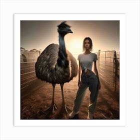 Emu With Friend Art Print