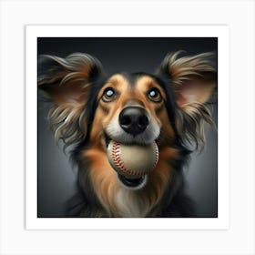 Dog With A Ball 1 Art Print