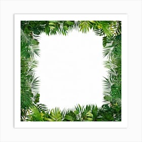 Decorative Template Exotic Jungle Frame Hipster Modern Style Flora Colourful Plant Holida (14) Art Print