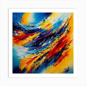 Abstract expressionist artwork with dynamic and energetic brush strokes Art Print