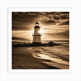 Lighthouse At Sunset 28 Art Print